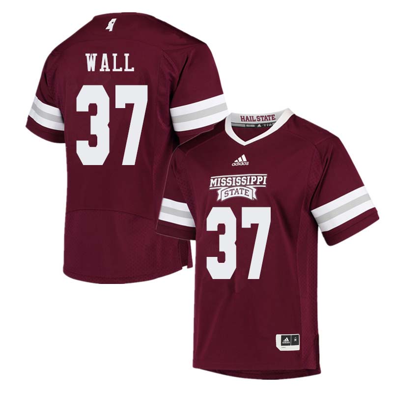 Men #37 Brad Wall Mississippi State Bulldogs College Football Jerseys Sale-Maroon - Click Image to Close